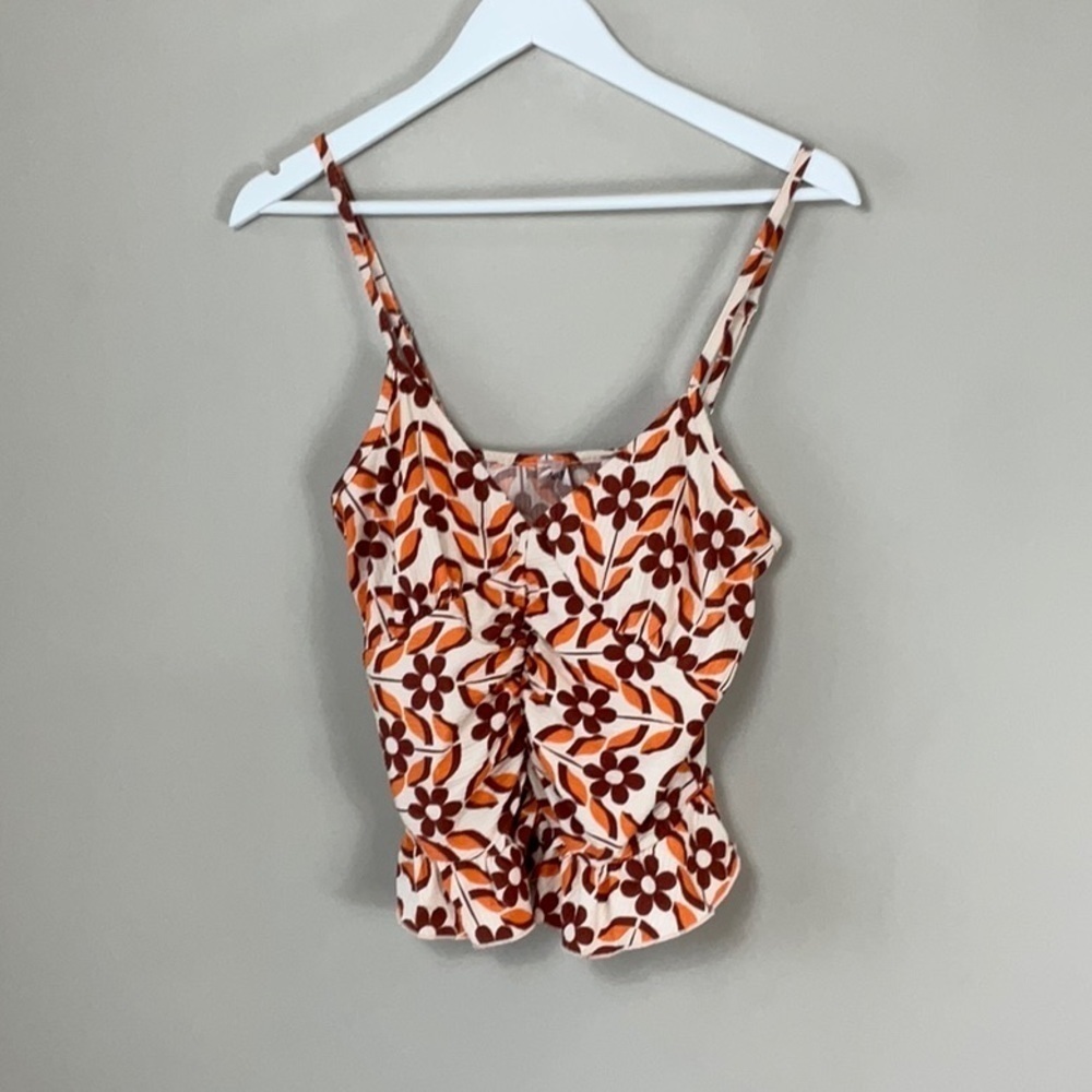 Willow & Root Retro Floral Ruffle Tank Top - Picture 2 of 8